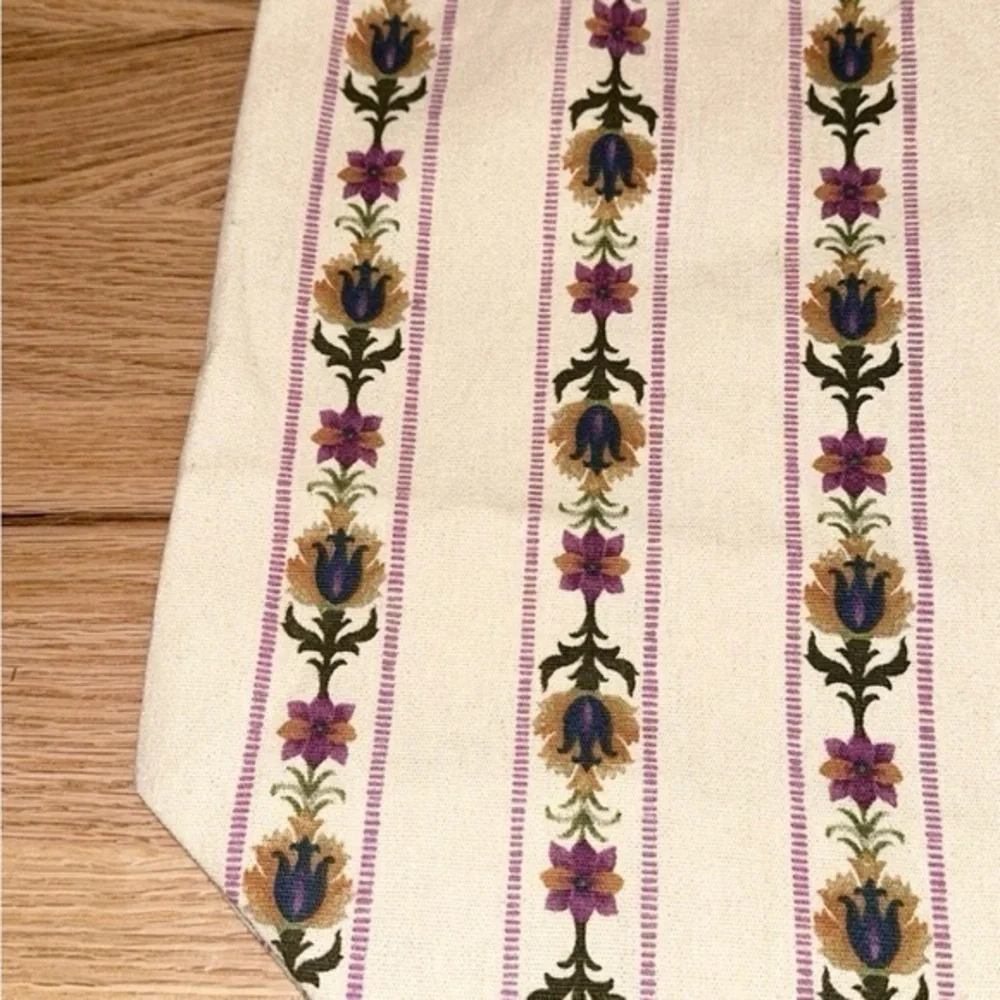 SÉZANE Floral Striped Block Print Boho Canvas Shoulder‎ Tote Bag